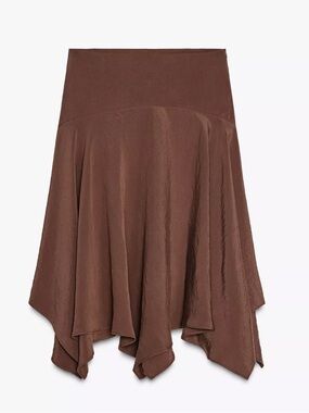 Zara Asymmetric Flowy Midi Skirt!